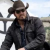 Men Yellowstone Cole Hauser Rip Wheeler Stylish Cowboy Black Cotton Jacket