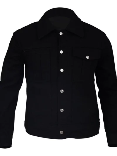 Men Yellowstone Cole Hauser Rip Wheeler Stylish Cowboy Black Cotton Jacket Front