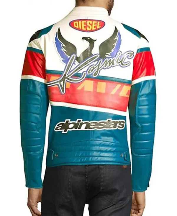 Mens Biker Bandit Nba Youngboy Dreamer Genuine Leather Jacket Back