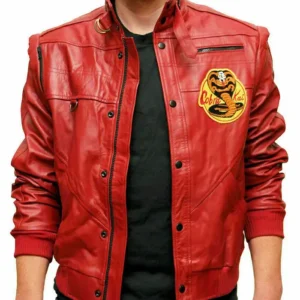 Mens Cobra Kai Karate Kid Red and Black Johnny Lawrence Jacket Collection