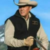 Men's Yellowstone Vest Kevin Costner John Dutton Black Cotton Vest