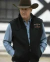 Mens Yellowstone Vest Kevin Costner John Dutton Black Cotton Vest Jacket