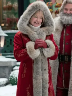 The Christmas Chronicles 2 Mrs. Claus Red Wool Fur Collar Coat