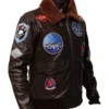 Top Gun Tom Cruise USA Pete Maverick Motorcycle Brown Leather Bomber Jacket Rightside