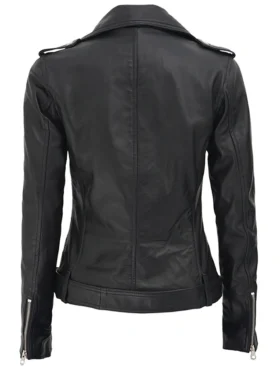 Women-Genuine-Lambskin-Leather-Jacket-Motorcycle-Real-Slimfit-Black-Biker-Jacket