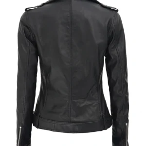 Women-Genuine-Lambskin-Leather-Jacket-Motorcycle-Real-Slimfit-Black-Biker-Jacket