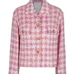 Chanel Gingham Pink Plaid Jacket