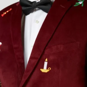 Christmas Velvet Blazer Left