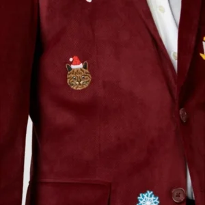 Christmas Velvet Blazer Tuxedo Right