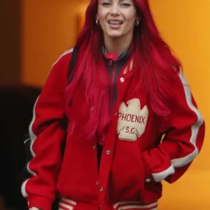 Dianne-Buswell-Phoenix-S.C-Red-Bomber-Jacket-Front