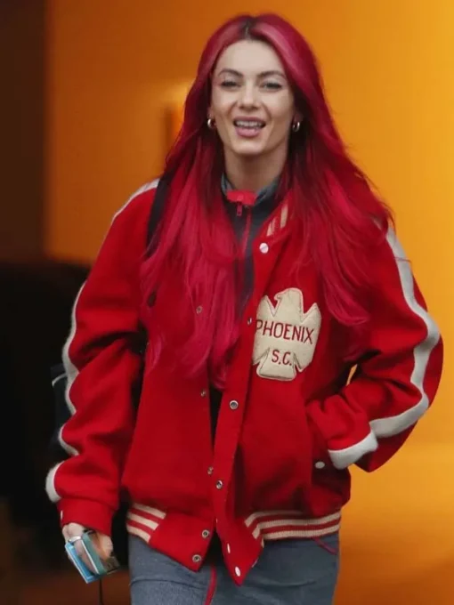 Dianne Buswell Phoenix S.C Red Bomber Jacket Front