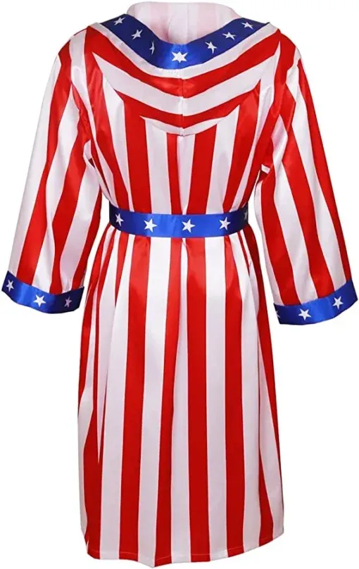 Film Rocky American Flag Apollo Creed Hooded Costume and Balboa Shorts For Sale