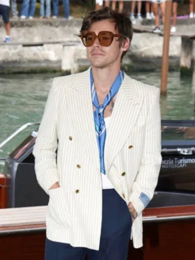 Harry Styles Film Dont Worry Darling Off White Blazer Front