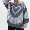 Heart Tie Dye Grey Hue Sweatshirt