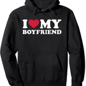 I Love My Boyfriend Puffer Hoodie