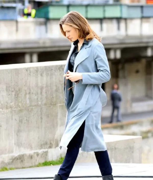 Ilsa Faust MI6 Grey Trench Coat Left