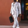 LVII 2023 Super Bowl Fletcher Cox Silver Suit Outfit