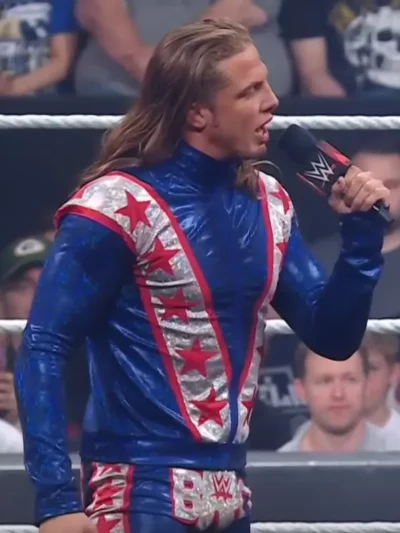 Matt Riddle WWE Raw Blue Satin Jacket Front