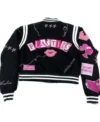Mens and Womens Burn Book Plastics Varsity Jacket with Patches