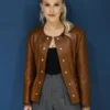 Millie-Bobby The Tonight Show Starring Jimmy Fallon Brown Jacket