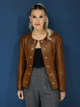 Millie Bobby The Tonight Show Starring Jimmy Fallon Brown Jacket