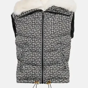 Monogrammed Faux Fur Multi Style Vest