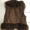Monogrammed Faux Fur Unisex Vest for sale