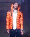NBA Youngboy Orange Hooded Puffer Jacket
