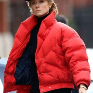 Princess Diana Red Puffer Jacket 1
