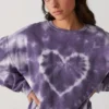 Purple Heart Tie Dye Sweatshirt
