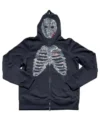 Rhinestone Skeleton Zip up Hoodie
