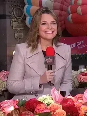 Savannahs double breasted coat at Thanksgiving Parade