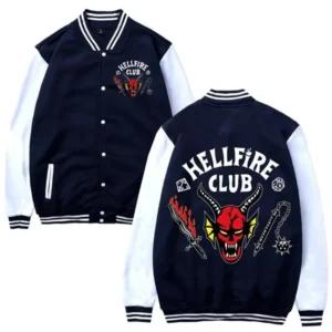 Stranger Things Hellfire Club Varsity Bomber Jacket Style 03