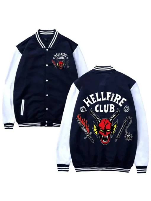 Stranger Things Hellfire Club Varsity Bomber Jacket Style 03