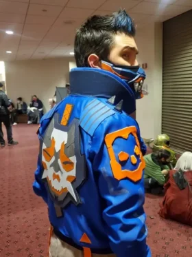 Valorant Yoru Leather Blue Jacket Back