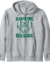 hawkins stranger things hoodie light grey