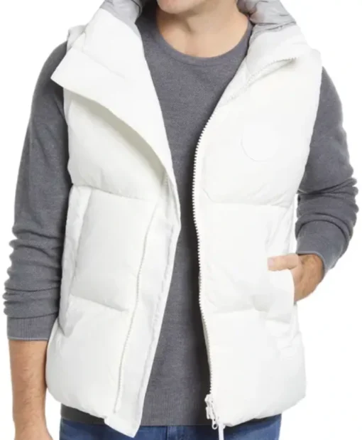 mens white puffer vest Style 5