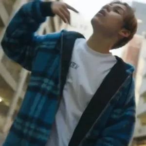 Always Do The Kid Laroi Blue Flannel Wool Jacket