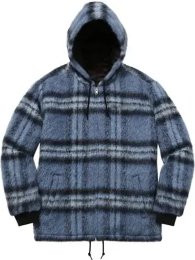 Always Do The Kid Laroi Blue Flannel Wool Jacket Front