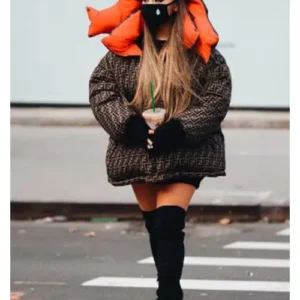 Ariana Grande Songwriter Reversible Brown Puffer Jacket