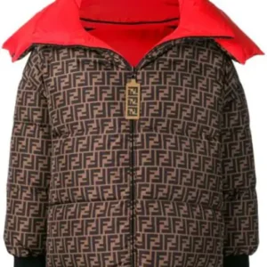 Ariana Grande Songwriter Reversible Brown Puffer Jacket Front