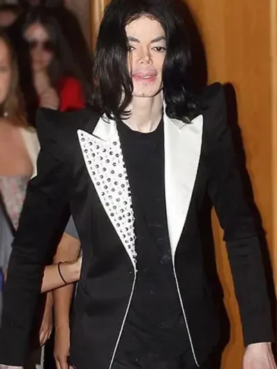 Black and White Studded Blazer Of Michael Jackson Payday