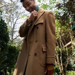 Bridgerton S02 Simon Basset Beige Wool Trench Coat