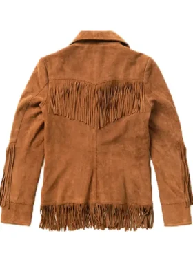 Brown Fringe Jacket Back