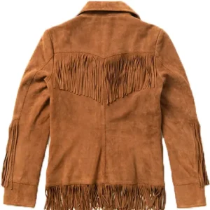 Brown Fringe Jacket Back