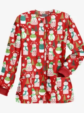 Christmas Multicolors Scrub Jacket Style 2