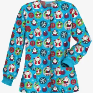Christmas Multicolors Scrub Jacket Style 3