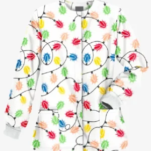 Christmas Multicolors Scrub Jacket Style 4