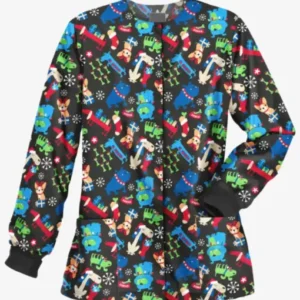 Christmas Multicolors Scrub Jacket Style 9