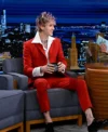 Colson Baker Red Suiting Fabric Suit Front 